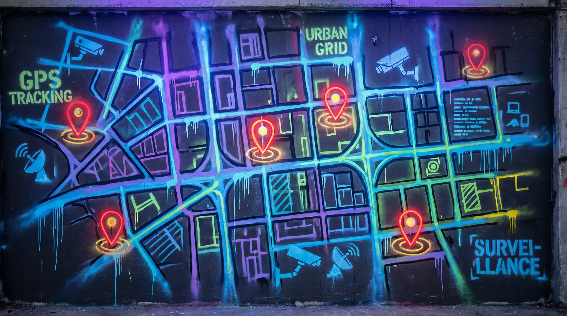 黄色软件草莓丝瓜秋葵免费破解 狗仔追踪地图 - 城市涂鸦风格